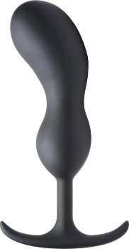 Черный массажер простаты с утяжелителями Premium Silicone Weighted Prostate Plug XL - 20,8 см.
