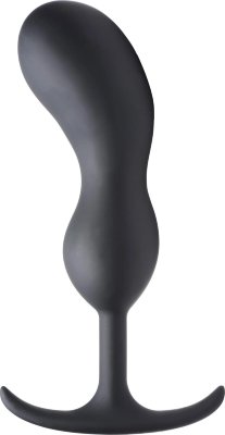 Черный массажер простаты с утяжелителями Premium Silicone Weighted Prostate Plug XL - 20,8 см. Длина: 20.8 см. Диаметр: 5.3 см. Эта анальная пробка премиум класса имеет эргономичную форму, позволяющую промассировать вашу простату двумя шариками, каждый из которых имеет внутренний металлический груз, добавляющих твердую массу, которую вы можете сжимать, и восхитительно тянуть вниз анус. Мягкая, бархатистая внешняя поверхность изготовлена из силикона премиум-класса, не содержащего фталатов и безопасного для тела, что обеспечивает приятное и беззаботное время провождение с игрушкой. Тонкое основание и шейка удобно прилегают к анусу и ягодицам, обеспечивая еще больший комфорт. Рабочая длина - 19,3 см. Страна: Китай. Материал: металл, силикон.