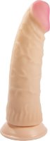 Телесный реалистичный фаллоимитатор-супергигант с присоской - 33 см.