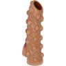 Телесная насадка с бугорками и открытой головкой Nude Sleeve L - 14 см.