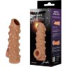 Телесная насадка с бугорками и открытой головкой Nude Sleeve L - 14 см.