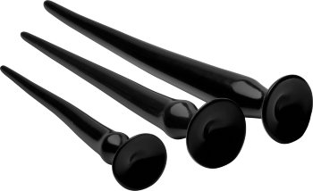 Набор из 3 черных больших гибких анальных стимуляторов Slim Tapered Anal Hose Trainer Set