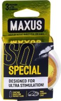 Презервативы с точками и рёбрами в пластиковом кейсе MAXUS Special - 3 шт.