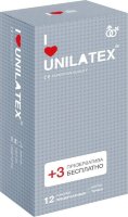 Презервативы с точками Unilatex Dotted - 12 шт. + 3 шт. в подарок