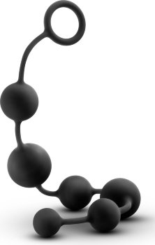 Черная анальная цепочка Black Anal Beads - 40,6 см.