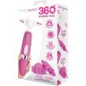 Розовый ротационный жезловый вибратор с двумя насадками 360° Spinning Head Wand Massager Set