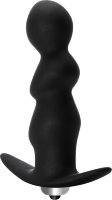 Чёрная фигурная анальная вибропробка Spiral Anal Plug - 12 см.
