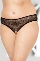 Кружевные трусики с интимным доступом, обрамлённым стразами
