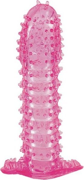Гелевая розовая насадка с шипами - 12 см.