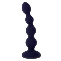 Фиолетовые анальные бусы с вибрацией и вращением Pleasure Orbit - 17,8 см.