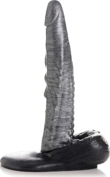 Серый фантазийный фаллоимитатор The Gargoyle Rock Hard Silicone Dildo - 23,6 см.