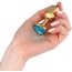 Золотистая анальная пробка с голубым кристаллом в форме сердца - 7 см.  Цена 891 руб. - Золотистая анальная пробка с голубым кристаллом в форме сердца - 7 см.