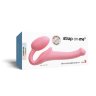 Розовый безремневой страпон Strap-on-me Semi-Realistic Bendable Strap-On size S