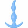 Голубая анальная пробка Bent Anal Plug Black - 13 см.