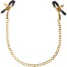 Чёрные с золотом зажимы на соски Gold Chain Nipple Clamps