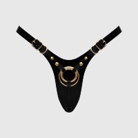 Черный пояс для фиксации насадок Strap-On-Me Leatherette Harness Fabulous