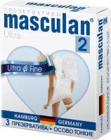 Ультратонкие презервативы Masculan Ultra 2 Fine с обильной смазкой - 3 шт.