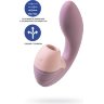Сиреневый вибратор с вакуумным стимулятором Supernova - 16,9 см.
