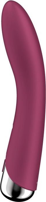 Малиновый вибратор-ротатор Spinning Vibe 1 - 18 см.