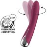 Малиновый вибратор-ротатор Spinning Vibe 1 - 18 см.