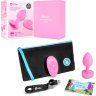 Розовый анальный плаг с кристаллом-сердцем Vibrating Heart Shape Jewel Plug S-M