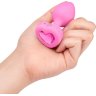 Розовый анальный плаг с кристаллом-сердцем Vibrating Heart Shape Jewel Plug S-M