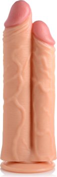 Телесный сдвоенный фаллоимитатор Double Stuffer 10 Double Pecker Dildo - 27 см.