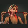 Черно-красный кляп-шарик Love Bite