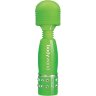Светящийся в темноте жезловый мини-вибратор с кристаллами Mini Massager Glow In The Dark