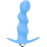 Голубая фигурная анальная вибропробка Spiral Anal Plug - 12 см.