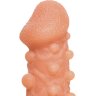 Телесная закрытая насадка с шариками Cock Sleeve Size M - 15,6 см.