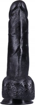 Черный фаллоимитатор-реалистик на присоске №1 - 19 см.