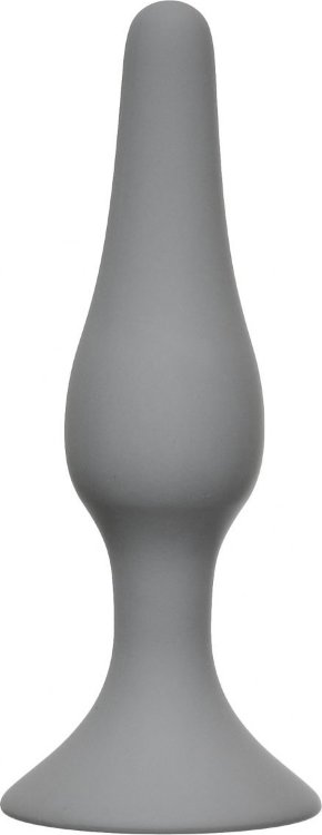 Серая анальная пробка Slim Anal Plug Medium - 11,5 см.