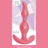 Розовая анальная пробка Bent Anal Plug Black - 13 см.