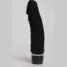 Чёрный силиконовый вибратор-реалистик - 19,5 см.