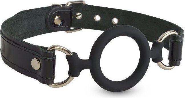 Силиконовый кляп-рамка на кожаных ремешках