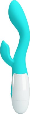 Мятный вибратор-кролик для G-стимуляции Brighty - 20 см. Длина: 2 см. Диаметр: 3.4 см. Уникальная конструкция, сочетающая в себе удовольствие от стимуляции точки G и мощную вибрацию клитора, изгибается при движении, чтобы поддерживать контакт с вашим клитором. Этот двойной стимулятор работает так, как ни один другой. Простое в использовании управление позволит вам получить желаемые ощущения. Увеличьте или уменьшите интенсивность или отключите вибрацию точки G или клитора. Комбинируйте ее, чтобы попробовать новые сочетания. Мощный мотор увеличивает удовольствие благодаря 30 режимам вибрации. Рабочая длина - 10,5 см. Страна: Китай. Материал: силикон. Батарейки: 2 шт., тип AAA.