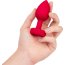 Красный анальный плаг с кристаллом-сердцем Vibrating Heart Shape Jewel Plug M-L - Красный анальный плаг с кристаллом-сердцем Vibrating Heart Shape Jewel Plug M-L