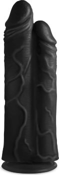 Черный сдвоенный фаллоимитатор Double Stuffer 10’’ Double Pecker Dildo - 27 см.