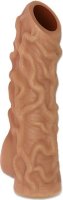 Телесная насадка с венками и открытой головкой Nude Sleeve L - 14 см.