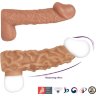 Телесная насадка с венками и открытой головкой Nude Sleeve L - 14 см.