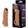 Телесная насадка с венками и открытой головкой Nude Sleeve L - 14 см.