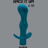 Бирюзовая фигурная анальная пробка с вибрацией Passion - 14 см.