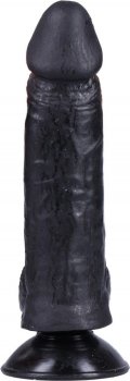 Черный фаллоимитатор-реалистик на присоске №2 - 16 см.