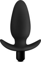 Черная анальная вибропробка Silicone Saddle Plug - 12,1 см.