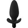 Черная анальная вибропробка Silicone Saddle Plug - 12,1 см.