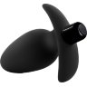 Черная анальная вибропробка Silicone Saddle Plug - 12,1 см.