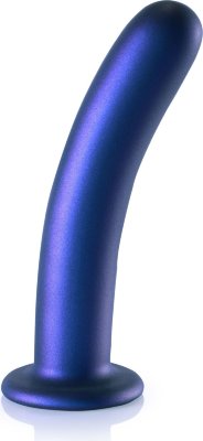 Синий фаллоимитатор Smooth G-Spot - 17,7 см.  Цена 7 337 руб. Длина: 17.7 см. Диаметр: 3.4 см. Фаллоимитатор изготовлен из высококачественного силикона. Его гладкая поверхность очень приятна наощупь, а форма позволяет эффективно стимулировать зону G/P. Мощная присоска будет надежно удерживать игрушку на гладкой поверхности. Данная серия фаллоимитаторов великолепно держится в трусиках для страпонов. Страна: Нидерланды. Материал: силикон.