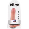 Телесный фаллоимитатор с мошонкой 7 Cock with Balls на присоске - 18 см.