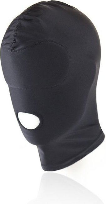 Черный текстильный шлем с прорезью для рта